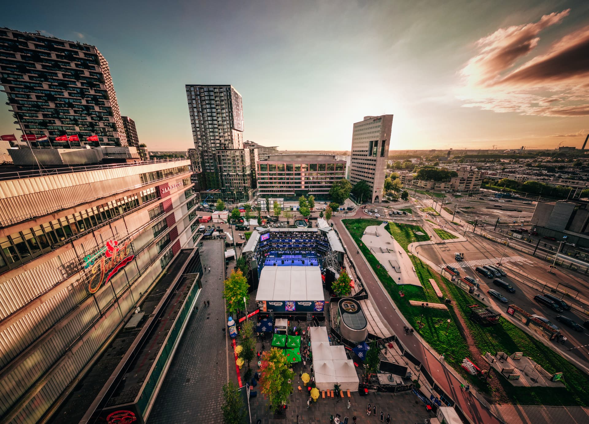 Luchtfoto van het evenement in Utrecht